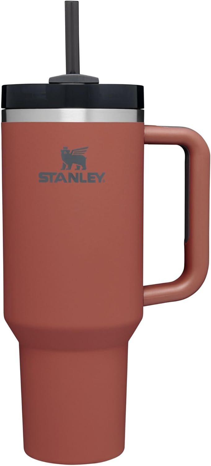 STANLEY Quencher H2.0 Tumbler - 40 oz Insulated Stainless Steel with Handle & Straw | BPA-Free | Red Rust
