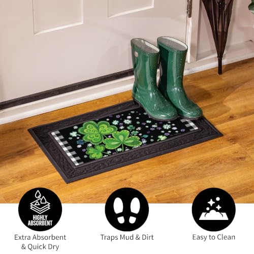 Evergreen Sassafras Spring Holiday Doormat Bundle & Tray Set - Interchangeable Indoor & Outdoor Welcome Mats, 30x18 Inch, Non-Slip