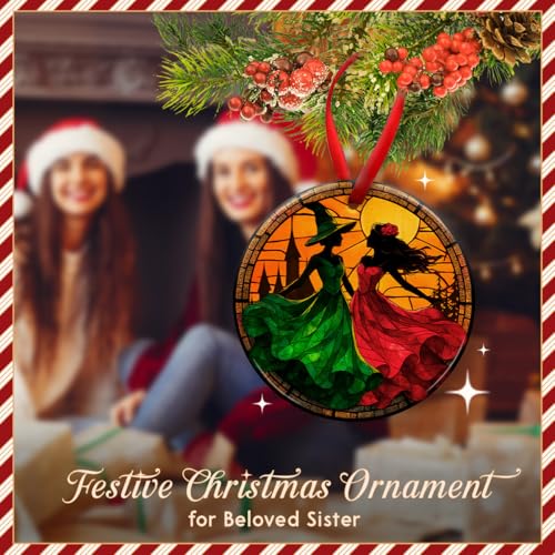 Witch Sister Ornament 2026 Gothic Christmas Decor Keepsake Gift