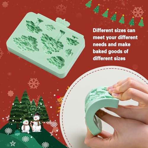 Kalain 2 Pieces Christmas Tree Fondant Molds – Silicone Cake Decorating Set