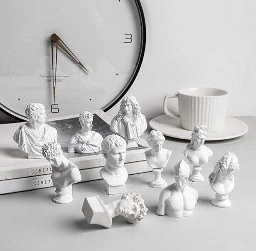 Garwor Mini Greek Mythology Figures - 10PCS Resin Bust Sculptures for Home Office Décor | 2.75" H