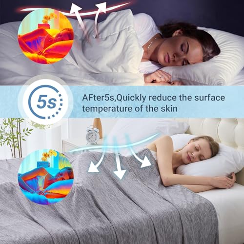 Cooling Blanket for Hot Sleepers - Queen Size 90x90 Lightweight Dark Gray