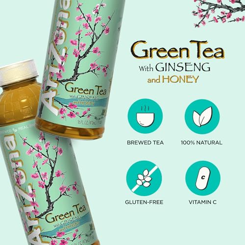 Arizona Green Tea with Ginseng and Honey 16 Fl Oz 12 Pack