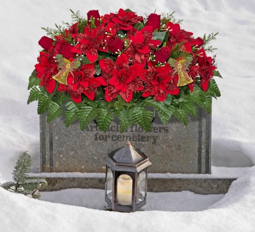 Artificial Cemetery Flowers for Graves Christmas Memorial Wreaths