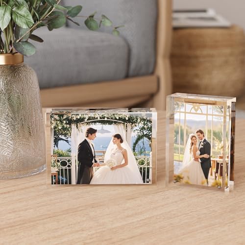 5x7 Clear Acrylic Picture Frames (6 Pack) - Magnetic Desktop Display