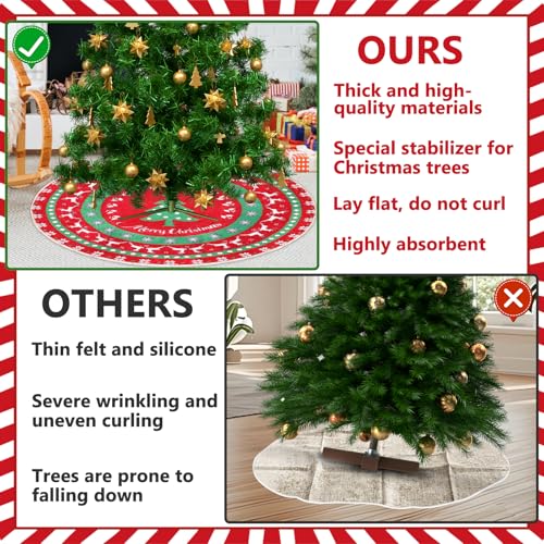 Heavy Duty Christmas Tree Stand Mat 31 Inch Floor Protector with Festive Design