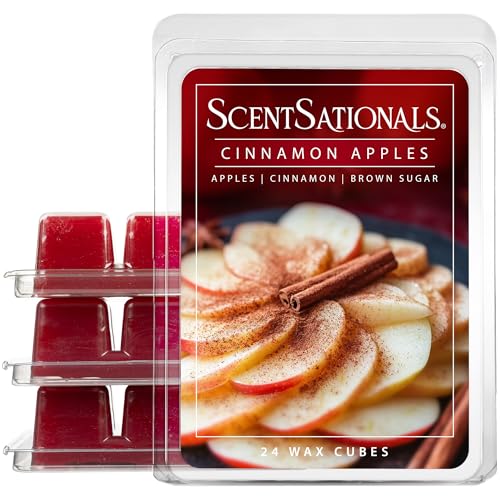 Cinnamon Apple Scented Wax Melts - 24 Cubes, Long Lasting Home Fragrance