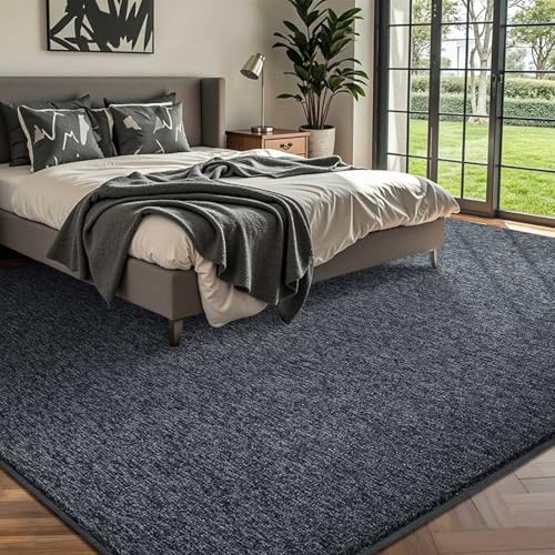 5x7 Grey Area Rug, Non-Slip Washable Soft Low-Pile Carpet for Living Room