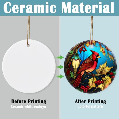 Cardinal Ceramic Christmas Ornament - 2.8-Inch Holiday Keepsake Gift