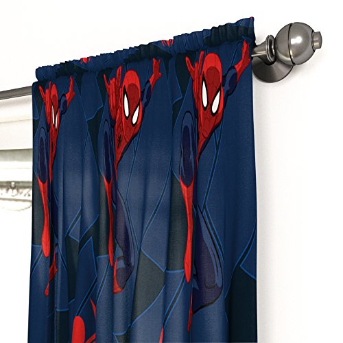 Spiderman Decorative Window Curtains 4-Piece Set with Tiebacks 63-Inch