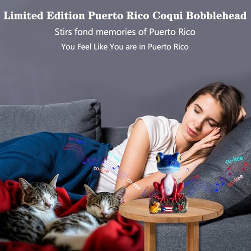 Puerto Rico Coqui Frog Bobblehead with Sound - 7.9-Inch Hand-Painted Resin
