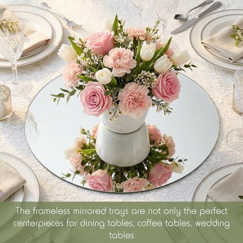 36-Pack 12-Inch Round Mirror Centerpieces for Weddings and Party Decor