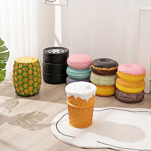 Sweetheart Cookie Food-Shaped Resin Shoe Stool - Retro Decorative Footrest for Home