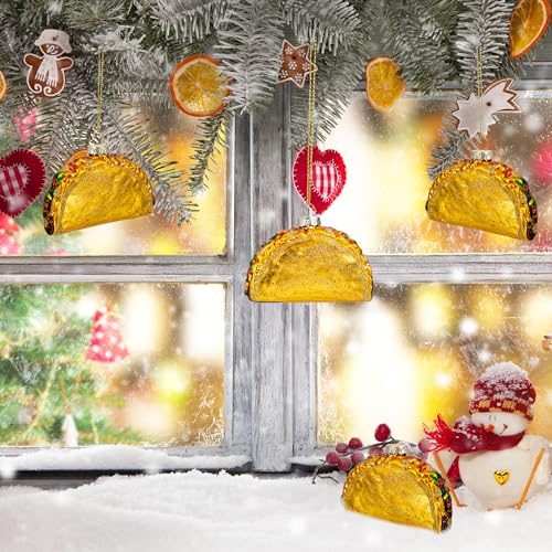 Joiedomi Christmas Taco Glass Ornament – Fun 2.25in Taco Christmas Decoration