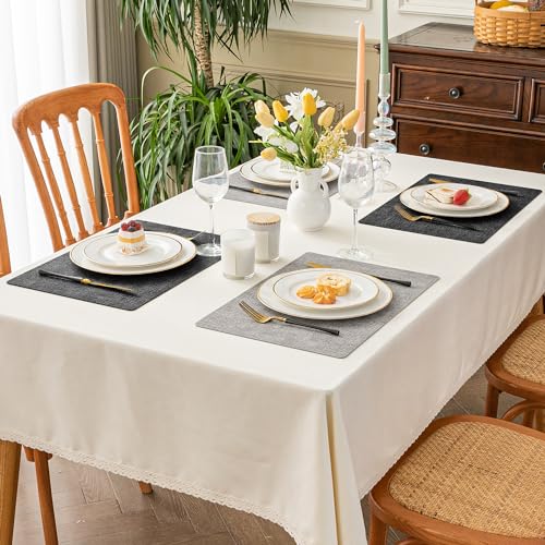 Reversible Faux Leather Placemats Set of 6, Heat Resistant Table Mats
