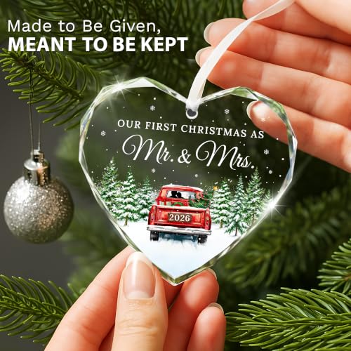 First Christmas Married Ornament 2026 - Mr & Mrs Wedding Gift, 1st Mr & Mrs Variant
