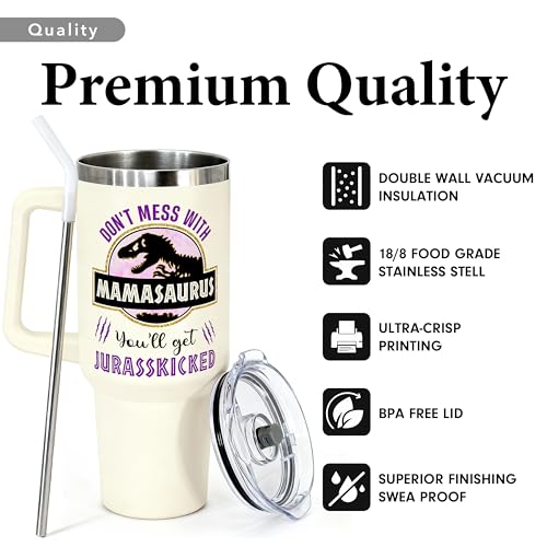 Mom 01 40oz Stainless Steel Coffee Tumbler - Perfect Gift for Mom from Daughter & Son