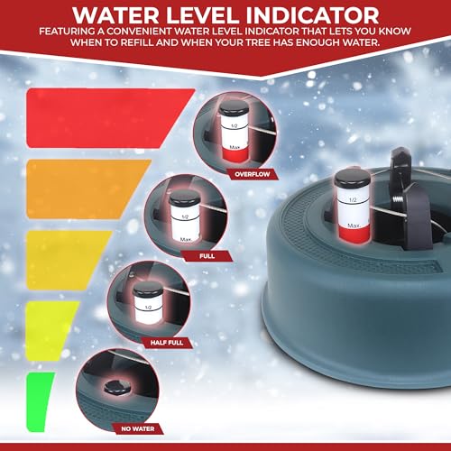 Green Christmas Tree Stand with Water Reservoir & Fast Clamp - Fits 6ft Trees