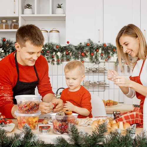 Vesici 50-Piece Christmas Food Storage Containers with Lids, Gingerbread Man Pattern
