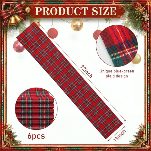 Gilprop 6-Piece Red Christmas Table Runner Set 70.87 x 12.99 in