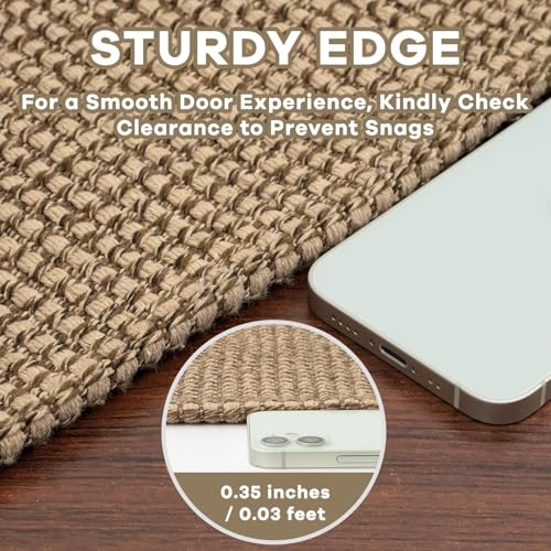 Woven Runner Rug 2x5 Ft - Washable Non-Slip Hallway & Kitchen Carpet