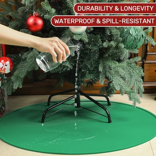 Silicone Christmas Tree Stand Mat - 28 Inch Waterproof Floor Protector Pad