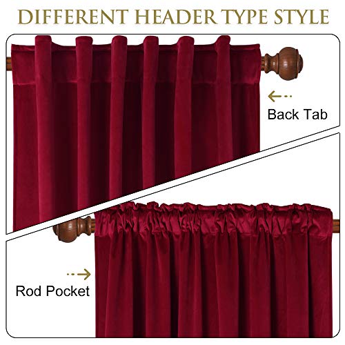 StangH Red Velvet Christmas Window Curtains 72x84 Inches - Pack of 1