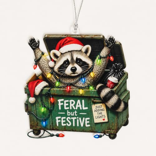 DuduCraft Raccoon Christmas Ornament - Funny Holiday Decor 2026, Animal Lover Gift