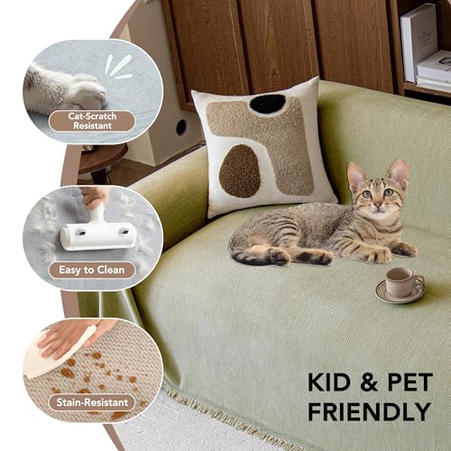 Chenille Couch Cover for Dogs, Washable Loveseat Protector, 71"x134"