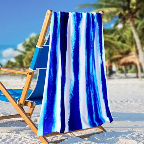 Oversized Terry Beach Towel 36x72 - Soft Extra Large Pool & Travel Blanket