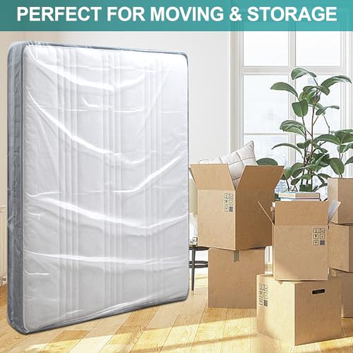 Mattress Bag for Moving - Waterproof Plastic Protector Cover, Twin/Full Size