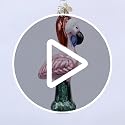 Glass Pink Flamingo Christmas Ornament with Santa Hat Handcrafted Decor