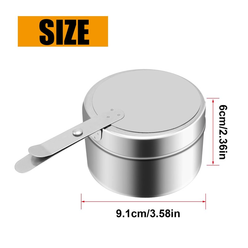 Stainless Steel Fuel Holder, Chafing Wick Fuel Holder with Cover, Buffet Warmer Warming Trays Perfect for Buffets Catering Events Party Supplies (6)