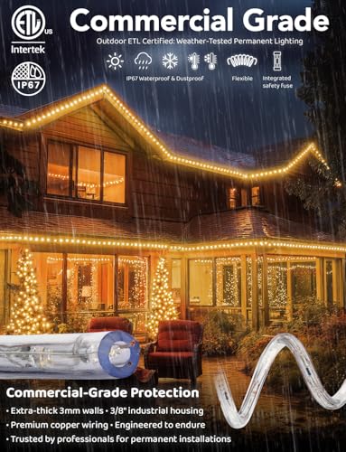 10ft LED Rope Lights, Waterproof Outdoor Flexible Lighting for Garden Patio