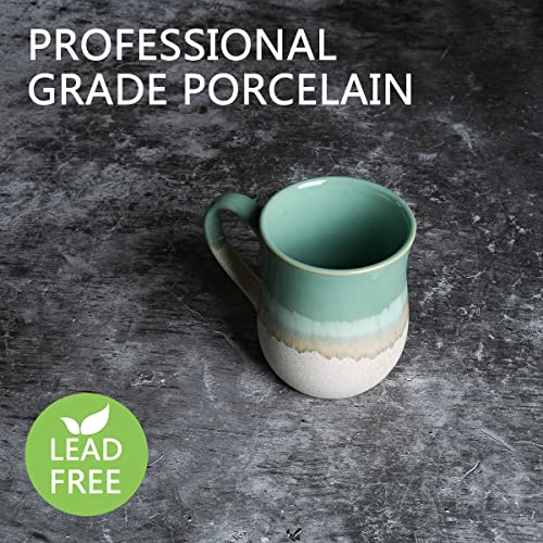 Bosmarlin 20 Oz Ceramic Coffee Mug - Mint Green Large Tea Cup for Office & Home, Dishwasher & Microwave Safe