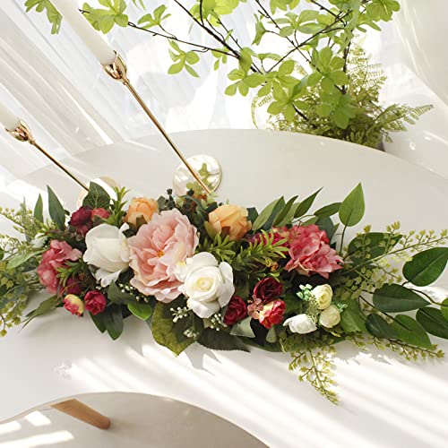 30-Inch Artificial Rose and Hydrangea Flower Swag for Wedding Arch Decor