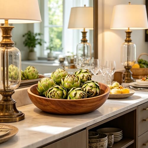6-Piece Artificial Artichoke Set - Realistic Faux Vegetable Home Decor