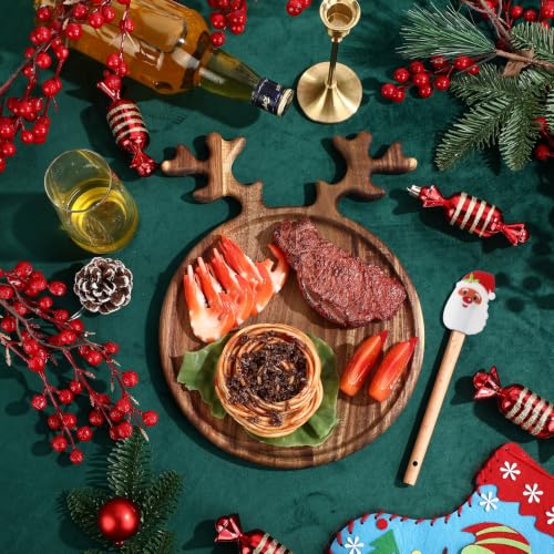 Funnymoom Antler Christmas Charcuterie Board Gift - Wooden Serving Tray