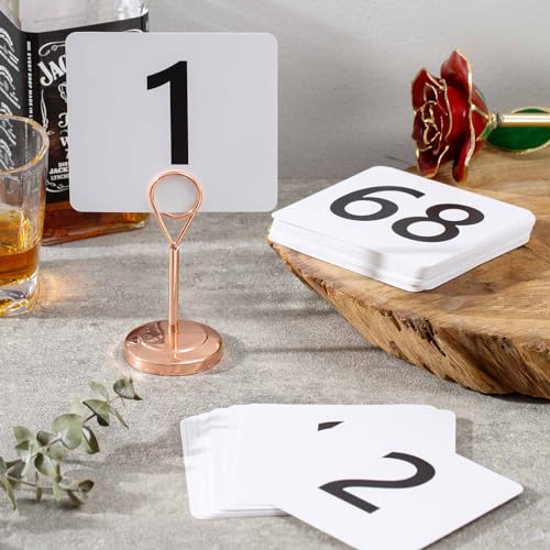50-Piece Plastic Table Numbers 1-50, Double-Sided Event Place Cards