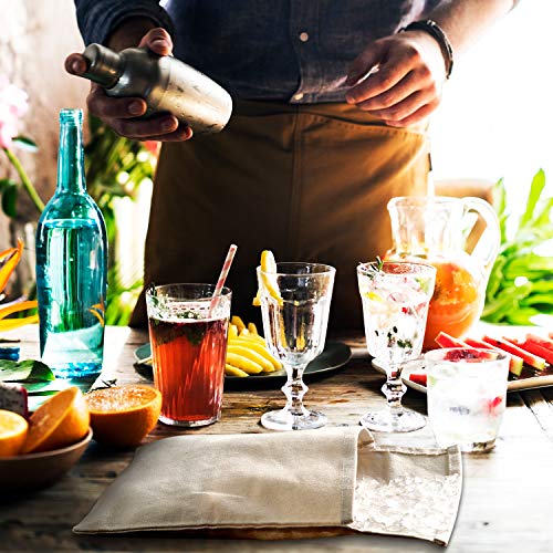 Boao 4 Pack Canvas Ice Crushing Bags for Bartenders, Reusable Cocktail Ice Bags