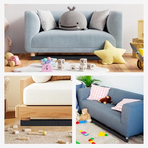Under Couch Blocker for Toys, 157-Inch Elastic Sofa Barrier for Furniture
