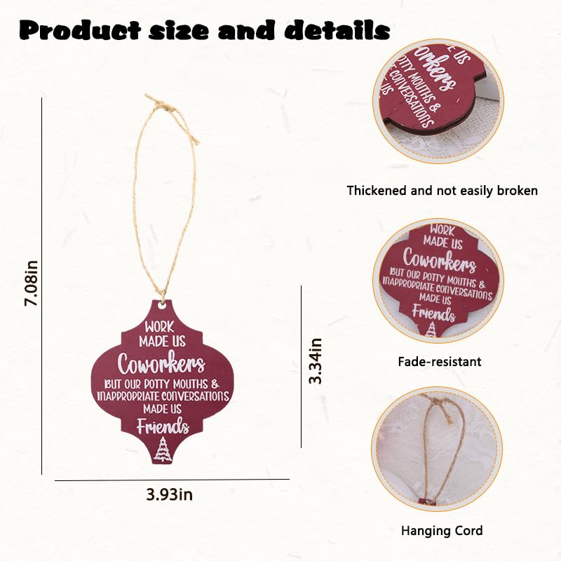YangQian Coworker Friend Christmas Ornament Funny Colleague Gift for Women Work Bestie Farewell & Going Away