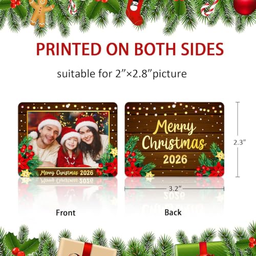 JUESMOS 2026 Personalized Christmas Photo Frame Ornament – Acrylic 3.2x2.3in with Gift Box