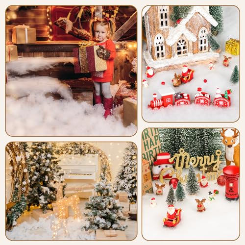 Fluffy Artificial Snow Blanket Roll - Flame Retardant Fake Snow (2 Pack)