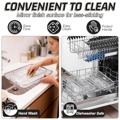11.8 Inch Stainless Steel Air Fryer Basket Set for Oven - 3 Piece Rack