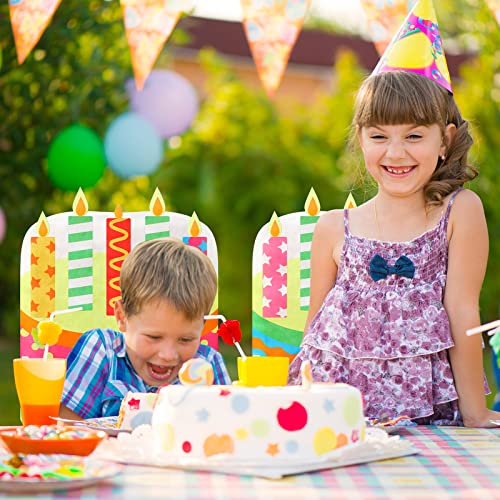 Birthday Chair Covers Set for Kids - Colorful Cake Design, Reusable