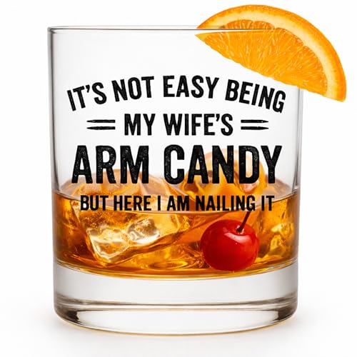 Funny Husband Whiskey Glass - Unique Bourbon Gifts for Men - Anniversary & Birthday Present from Wife
