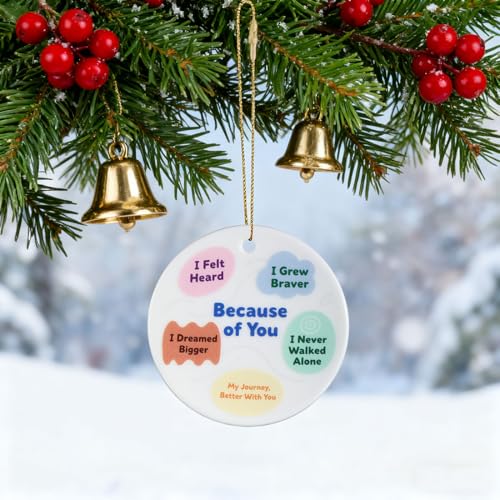 Cor-boy Thank You Gift Ornament - Inspirational Ceramic Wall Hanging for Teachers, Mentors, Friends, Family, Colleagues - ZJR 3-Inch Christmas Thanksgiving Decor