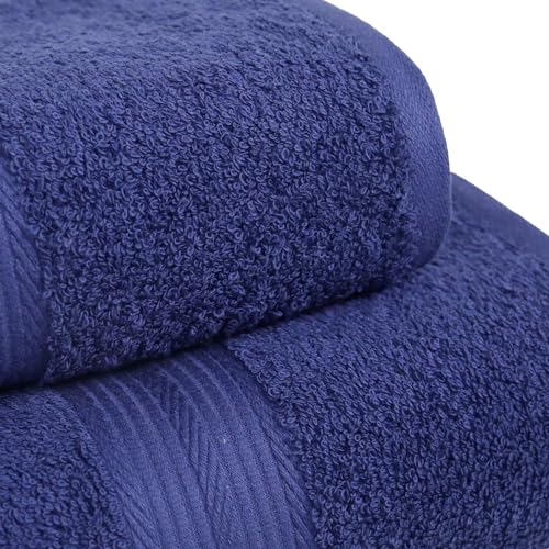 Amazon Basics 6-Piece 100% Cotton Towel Set - Navy Blue