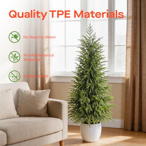 3ft Artificial Norfolk Pine Topiary Trees, UV Resistant Potted Set of 2